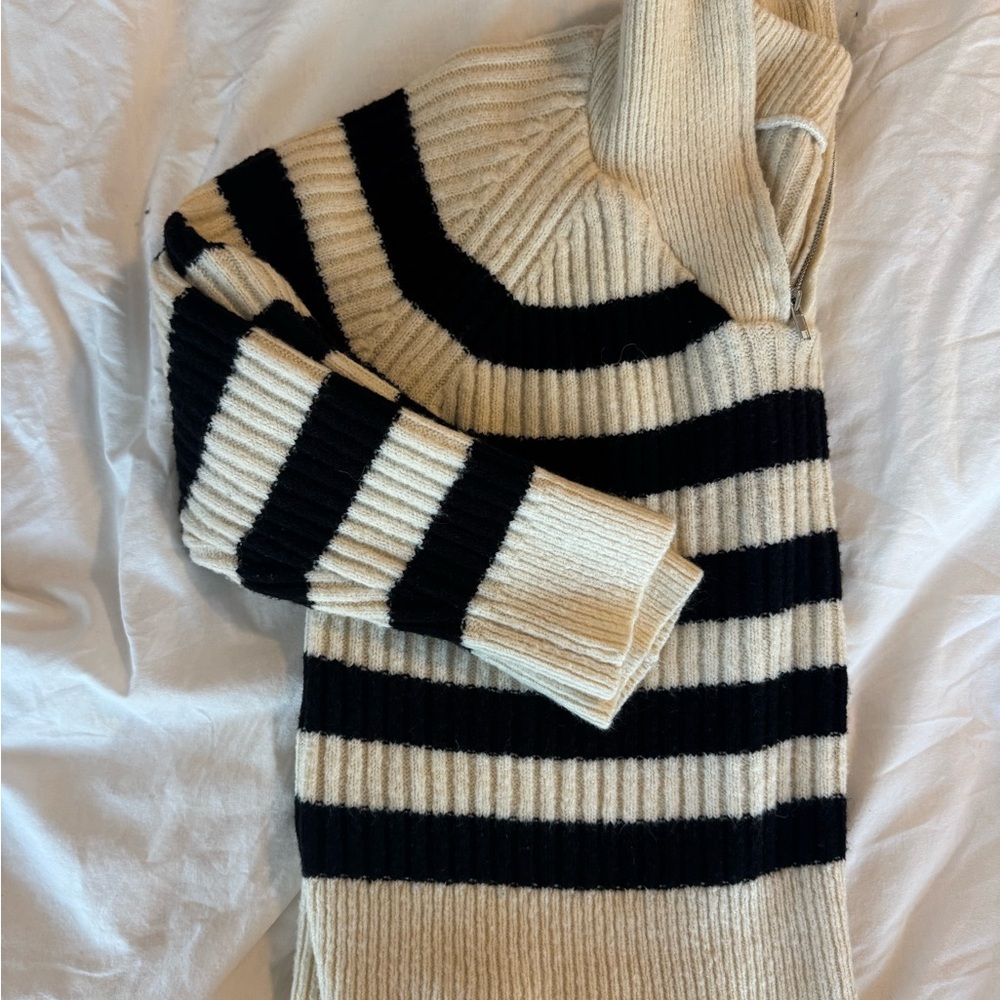 Striped Black and Cream Sweater